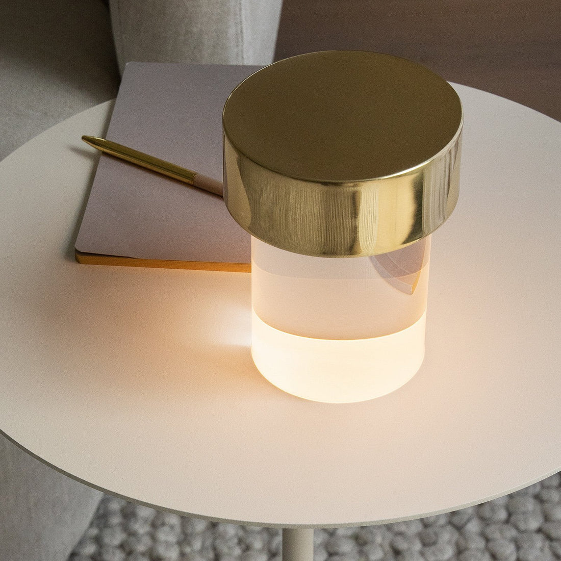 Tragbare Tischlampe – wiederaufladbare Glaslampe für Wohnzimmer und Schreibtisch