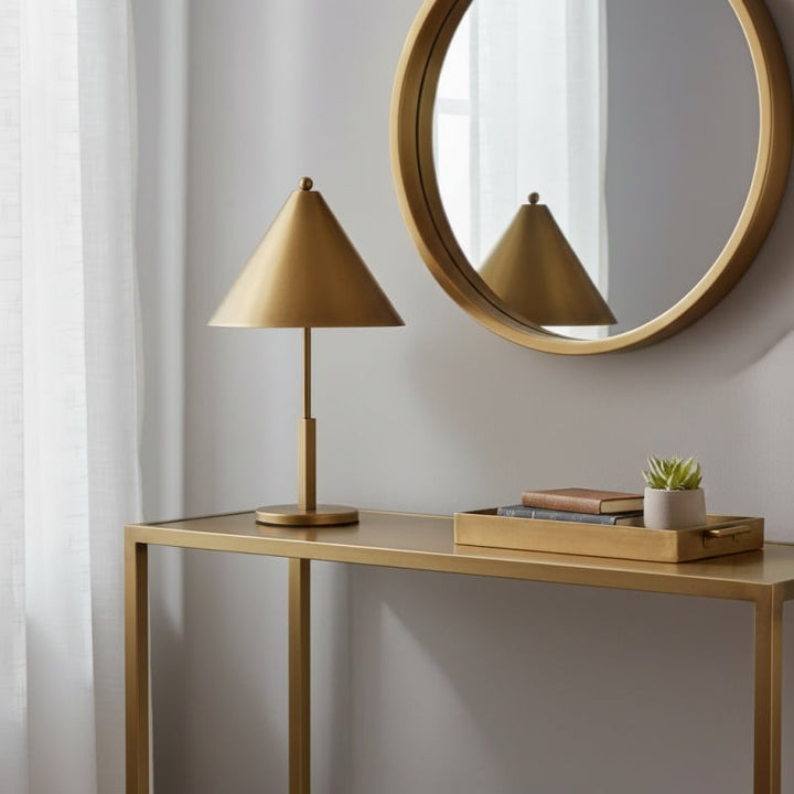 Aurecyl Table Lamp — Sleek Tapered Metal Table Lamp in Vintage-Style Finish for Living Room