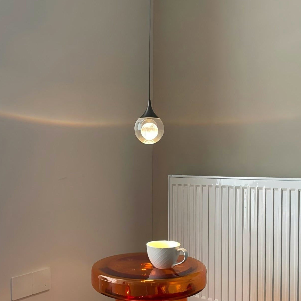 Moon Art Design Water Drop Clear Pendant Light