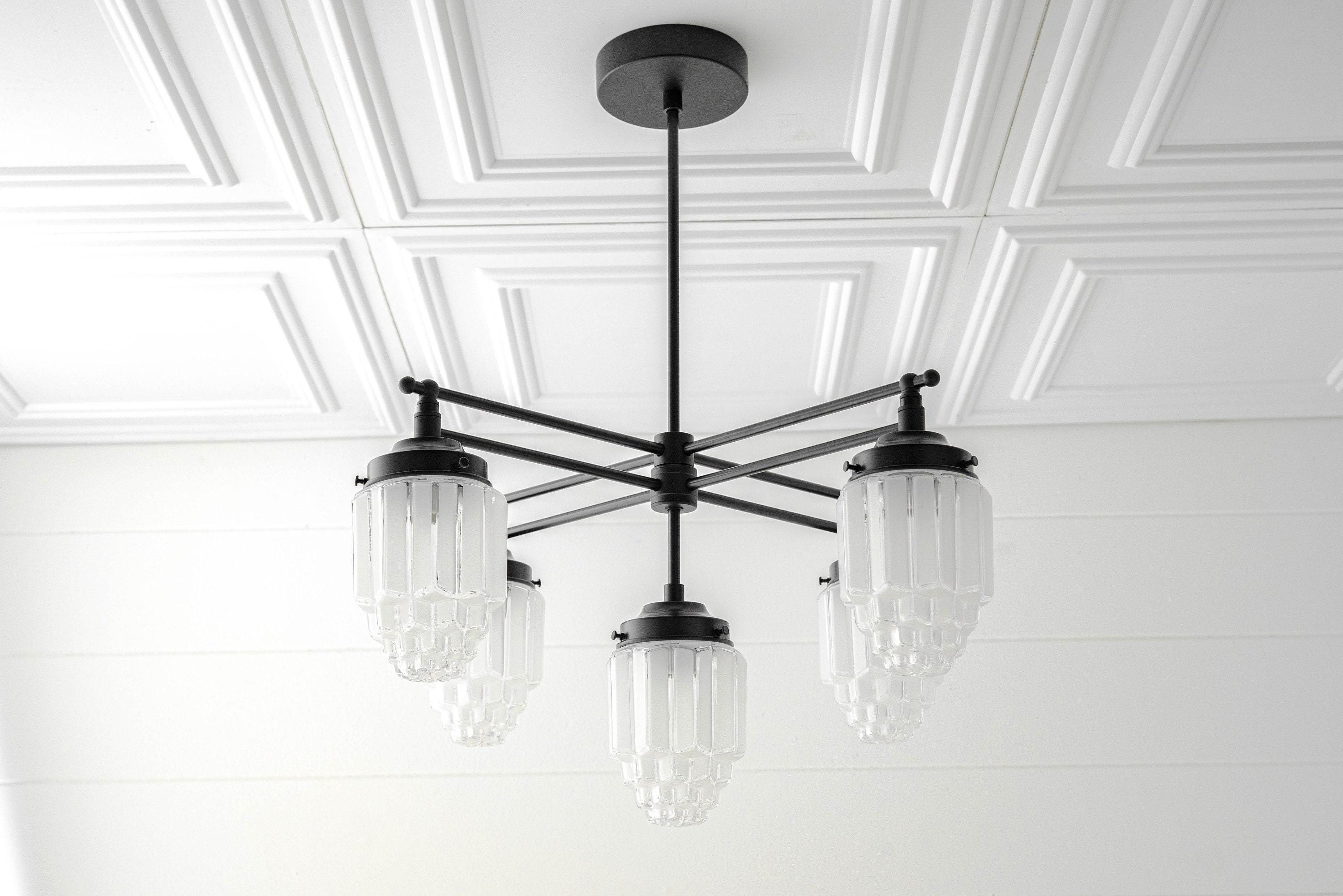 Tierlux Glas-Kronleuchter – Vintage-Leuchte aus Messing