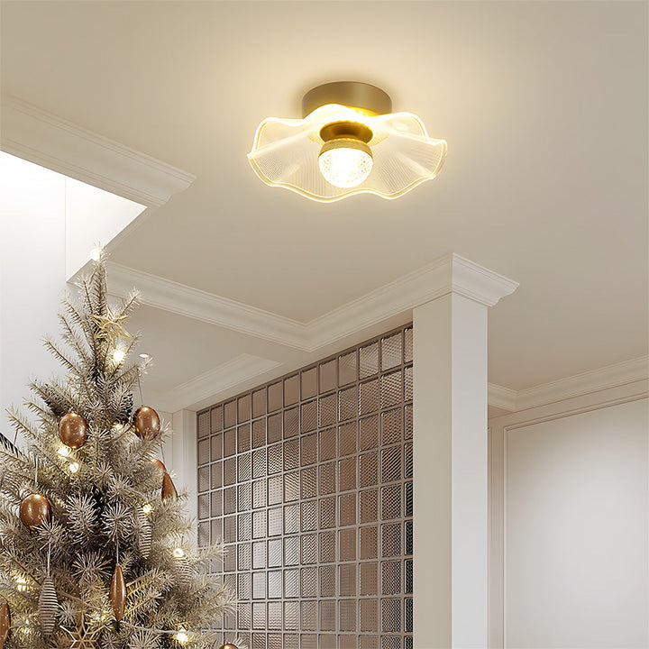 Contemporary Gold Ceiling Lamp - Luxurious Light for Living Room