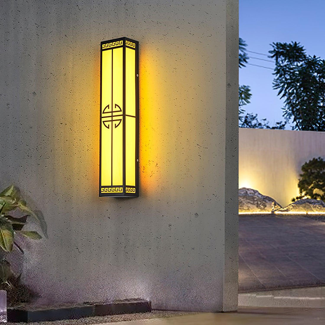 Schneeflocken-Wandleuchte aus Gipsmetall – quadratische, elegante Lampe für den Außenbereich
