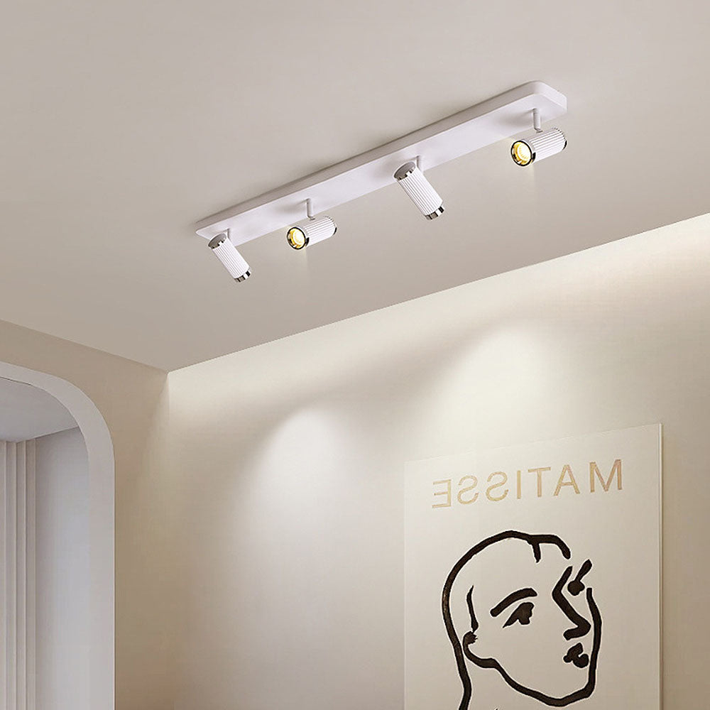 Weiße LED-Schienen-Deckenleuchte – einfache, moderne, verstellbare Metallleuchte