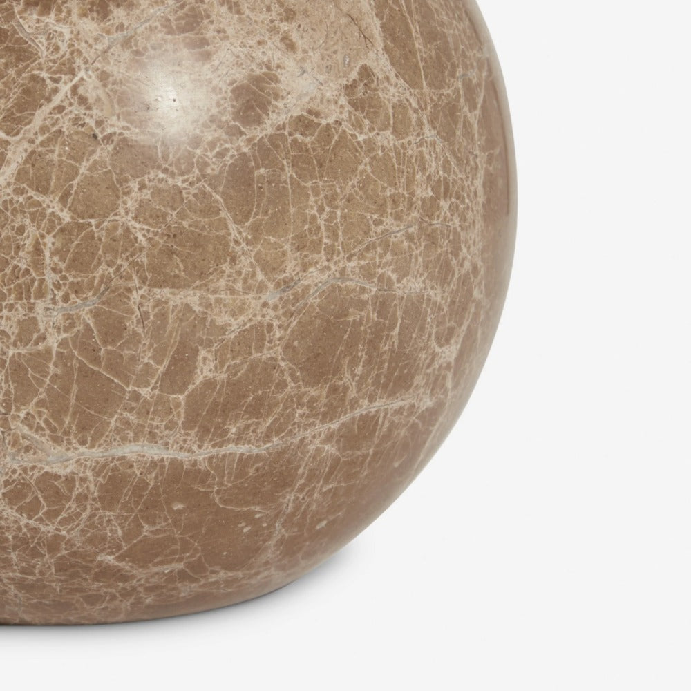 Cordove Table Lamp Sculptural Sphere Base Artistic Table Light - Linen Shade for Bedroom Living Room