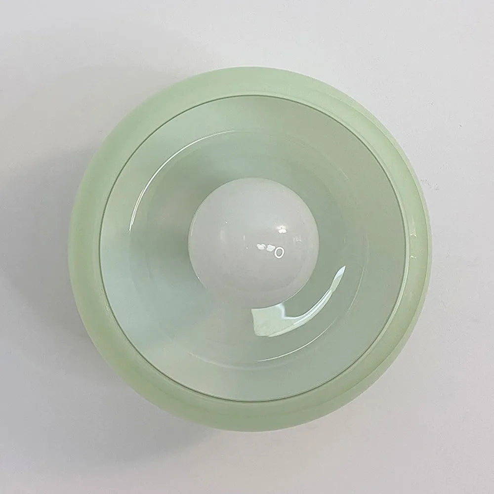 Retro Glass Ceiling Light - Round Fixture for Living Room