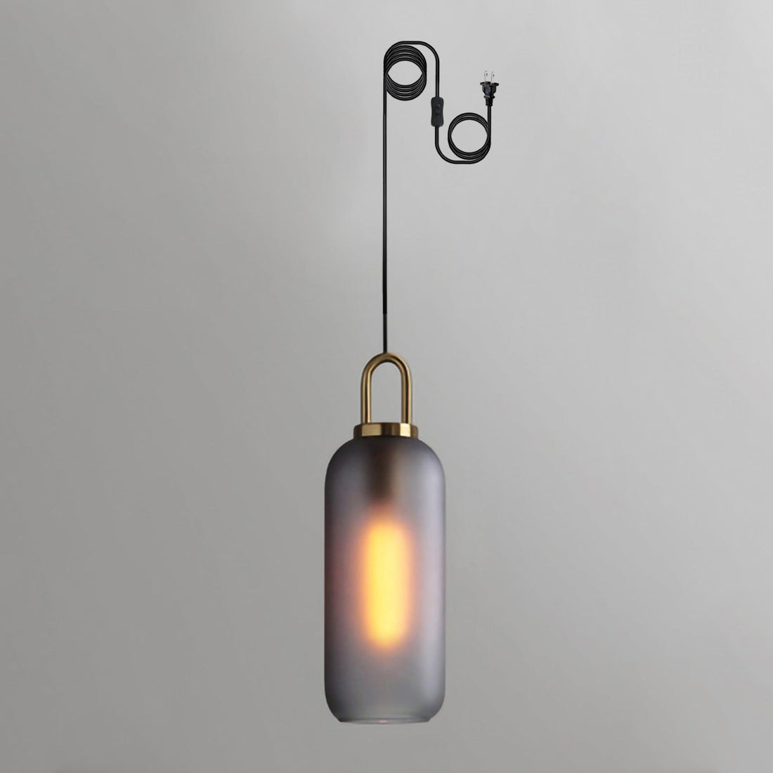 Kupferbeschichtete Glas-Plug-in-Hängeleuchte mit Kabel