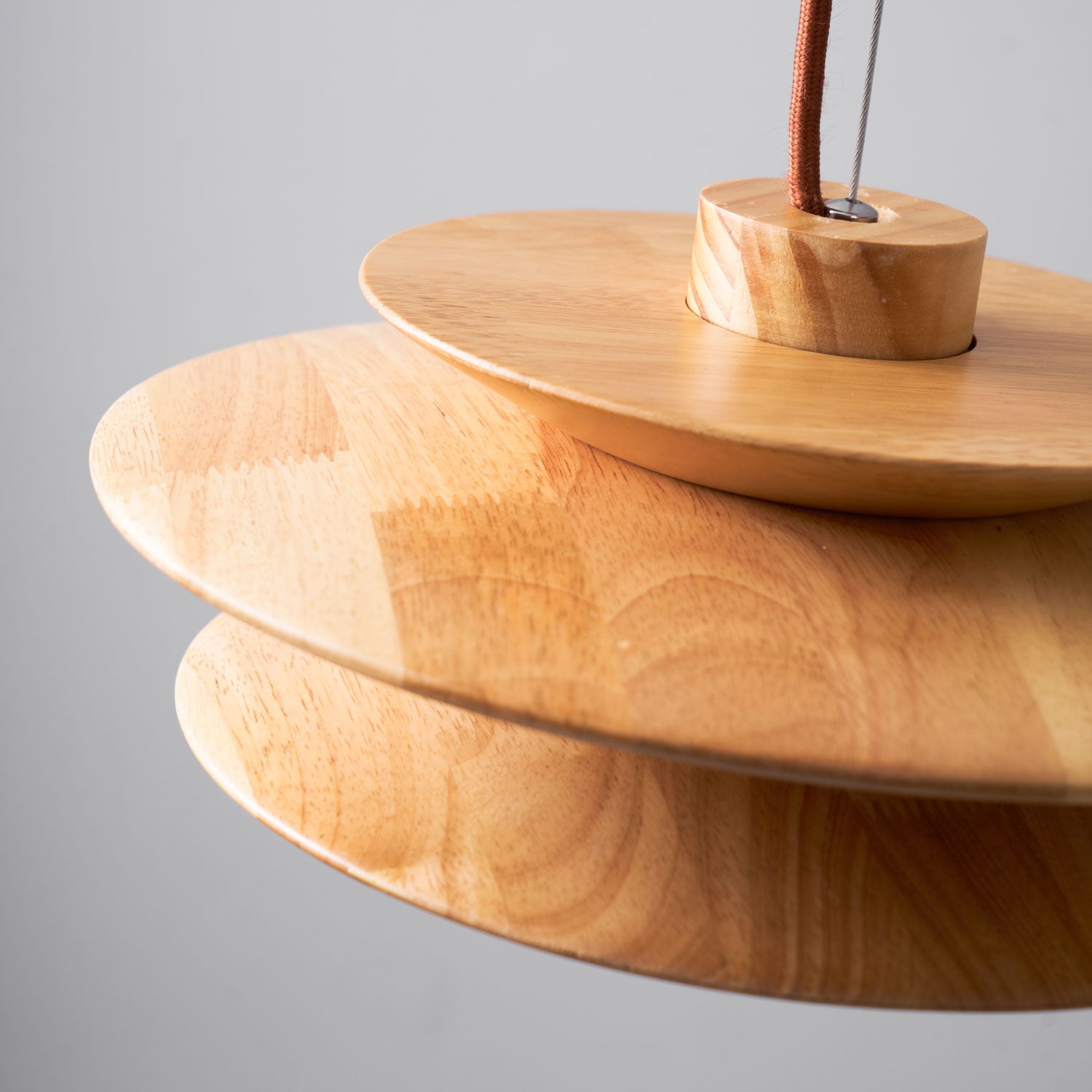 Layered Wood Plug-In Swag Pendant