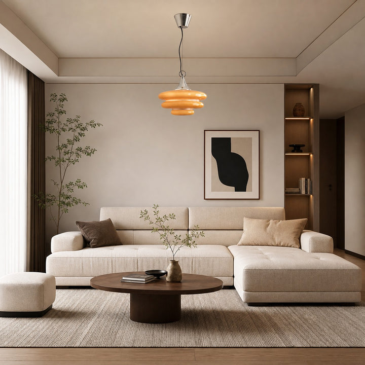 Orange Layered Glass Pendant Light