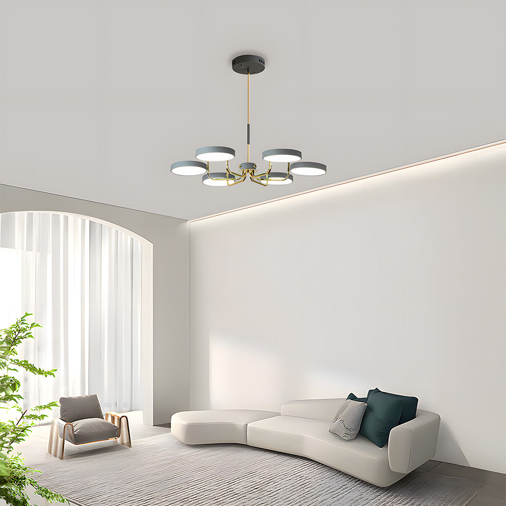 Disc Branch Iron Ceiling Lamp - Nordic Creative Light for Living Room