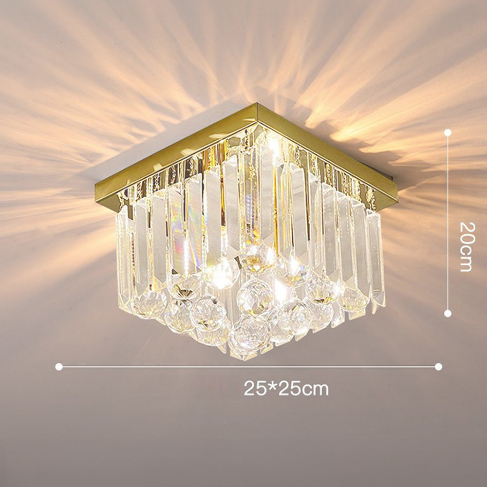 Luxury Crystal Ceiling Light - Modern Square Fixture for Living Room