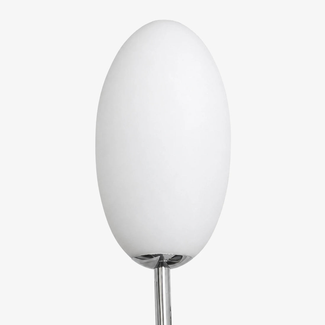 Oval milk glass shade close detail