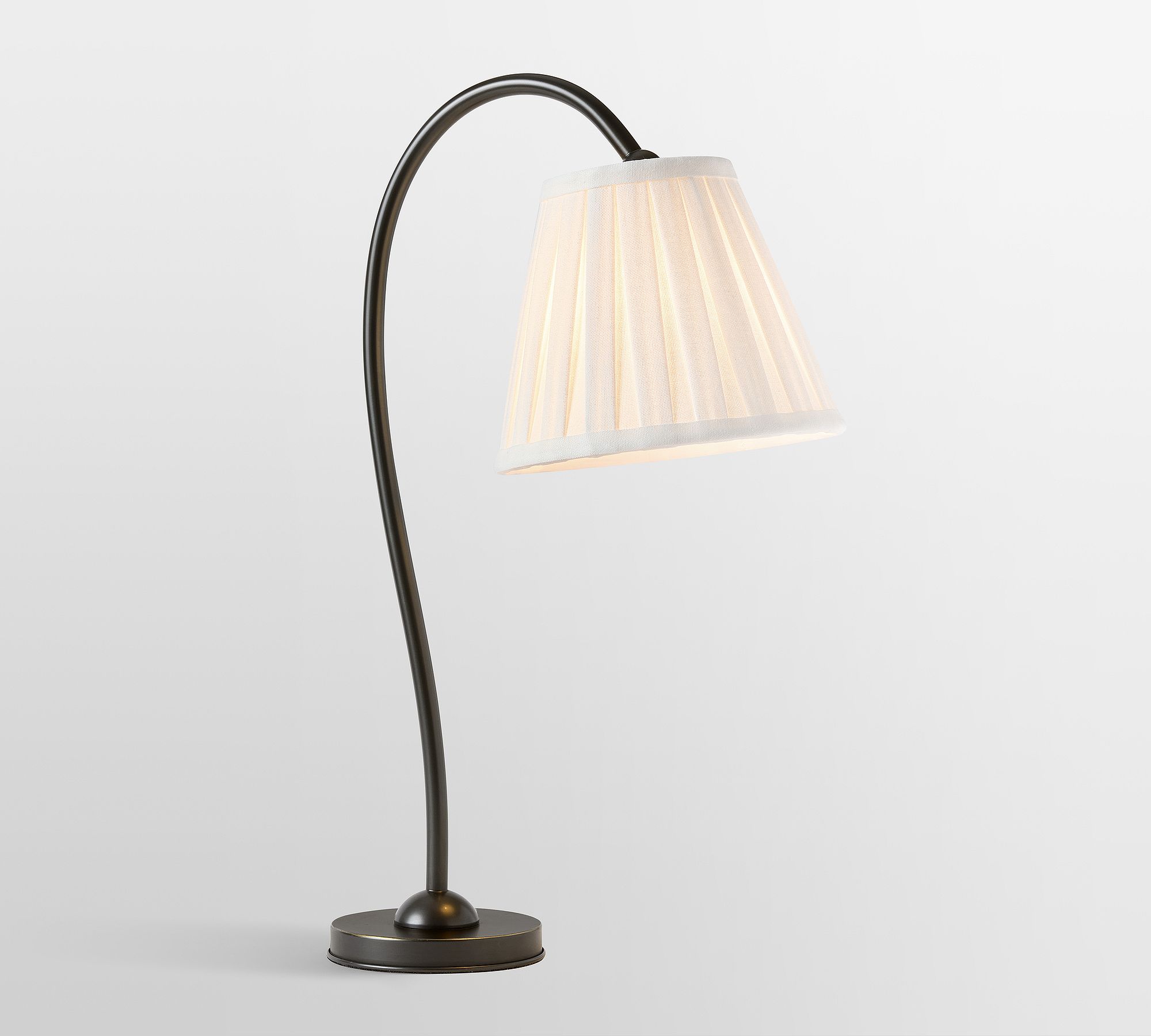 Luvora Brass Table Lamp - Textured Pleated Shade Light in Farmhouse Style