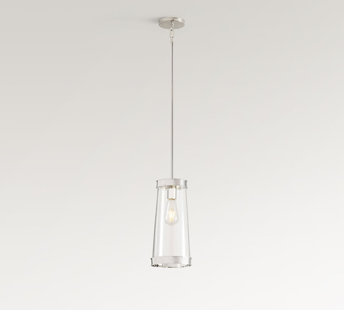 Driscoll Brass Drum Pendant Light - Vintage Glass Iron Lamp for Kitchen