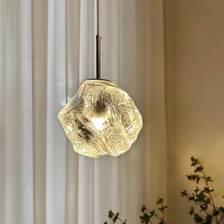 Modern Glass Pendant Light - Stone Shape Lamp for Kitchen Island