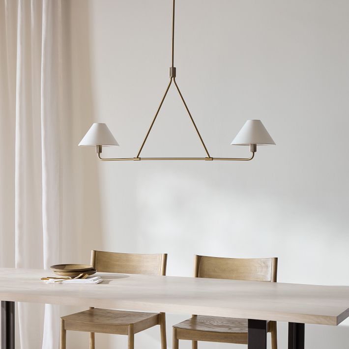 Diora Chandelier - Modern Metal Fixture with Linen Shades