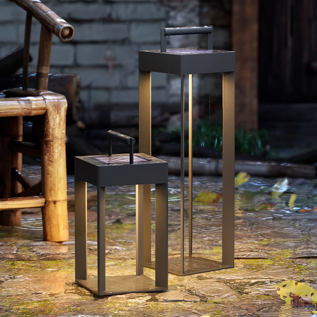 Solarlaterne Außenlampe - Geometrisches LED-Licht für Garten &amp; Terrasse