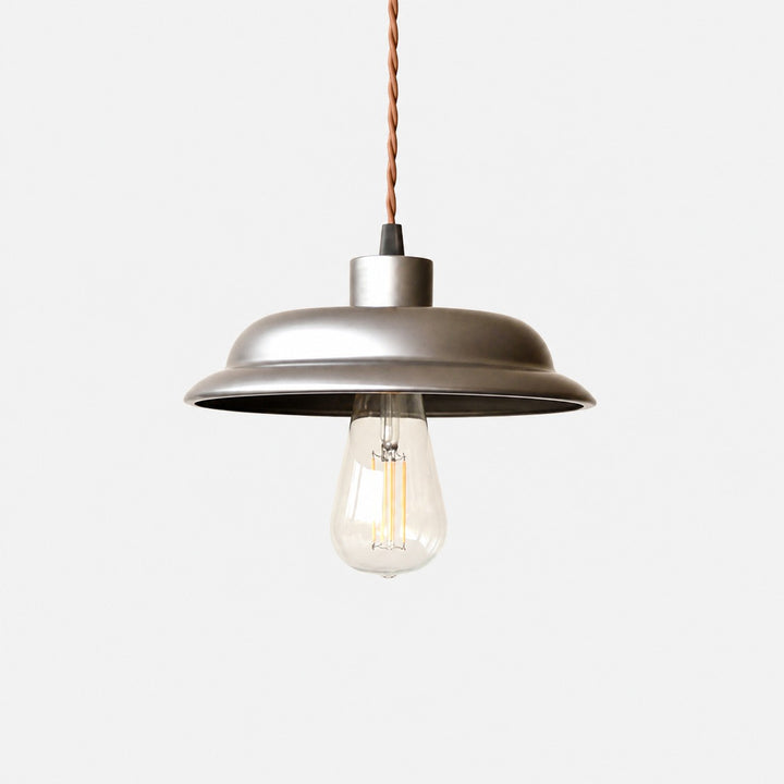 Wide Disc Shade silver pendant light
