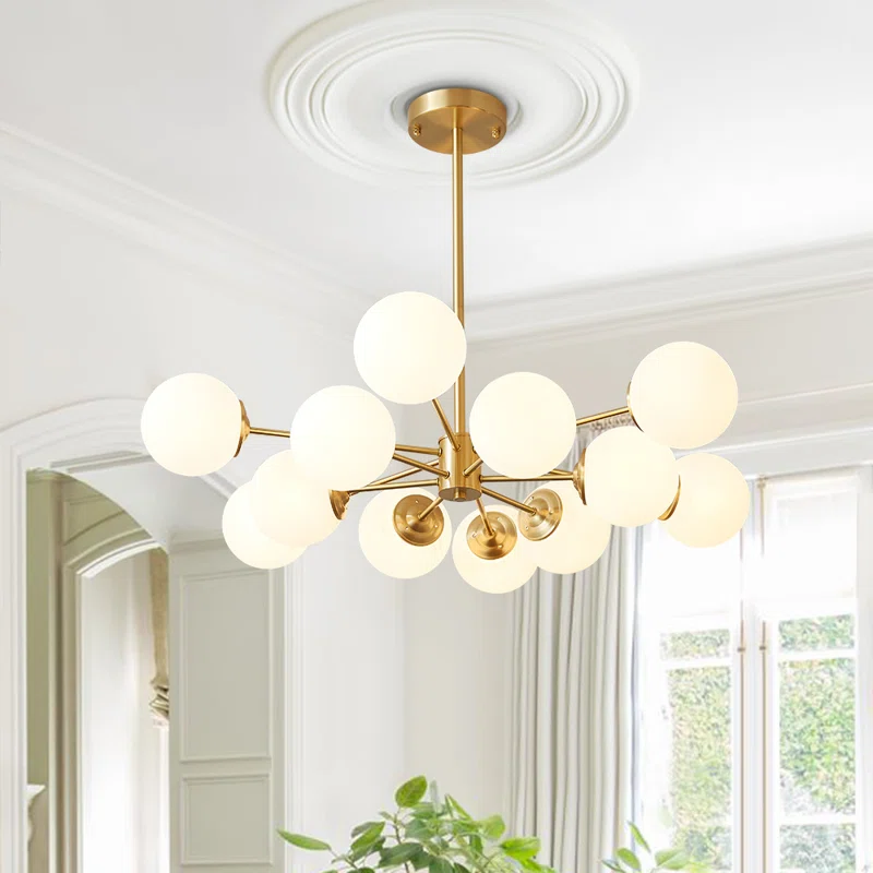 Gold Luxury Chandelier – Brass Fixture for Elegant Bedroom Décor