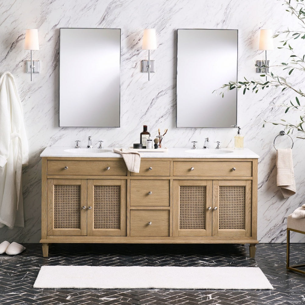 Derlina Wandleuchte mit weißen Leinenschirmen – Retro-Metall-Mehrkopfleuchte