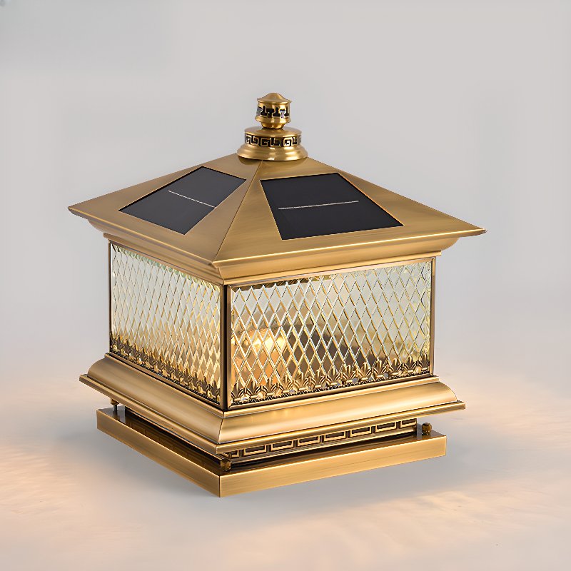 Solar-Pfostenleuchte Diamond – Elegante Außenleuchte aus Glas für Gartenwege