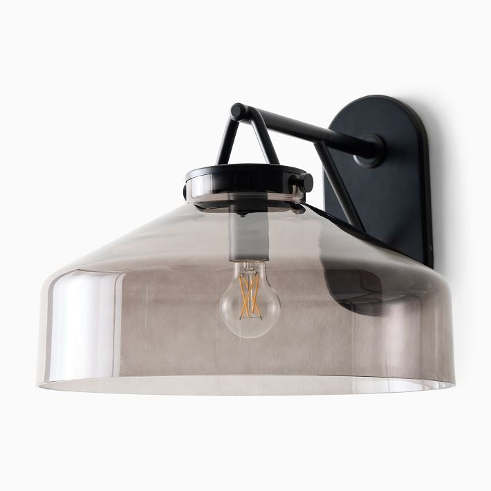 Hanton Metal Outdoor Wall Sconce - Matte Black Industrial Light Fixture