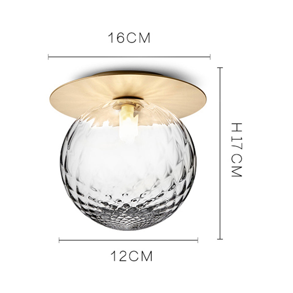 Glass Orb Ceiling Light - Modern Metal Ball Ceiling Lamp for Hallway