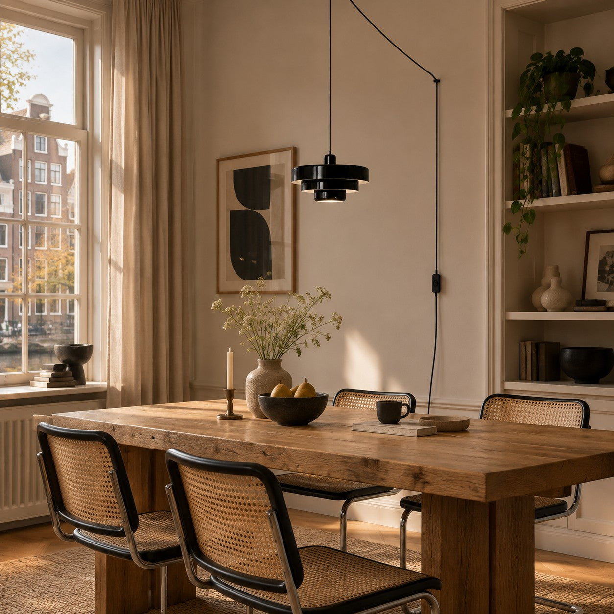 Retro Bauhaus Plug-In Pendant Light