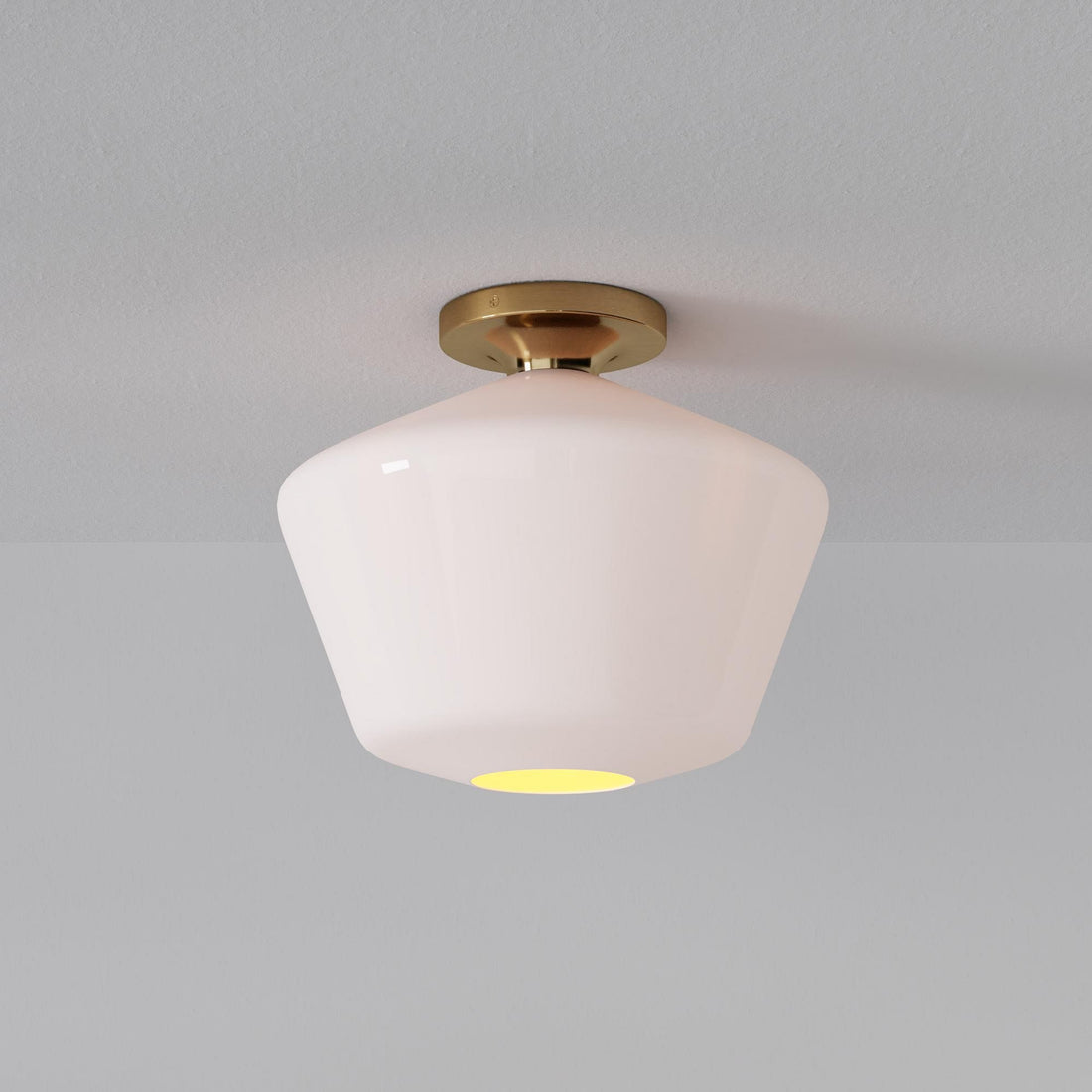 Merin Minimalist Sleek Geometric Glass Flushmount Light