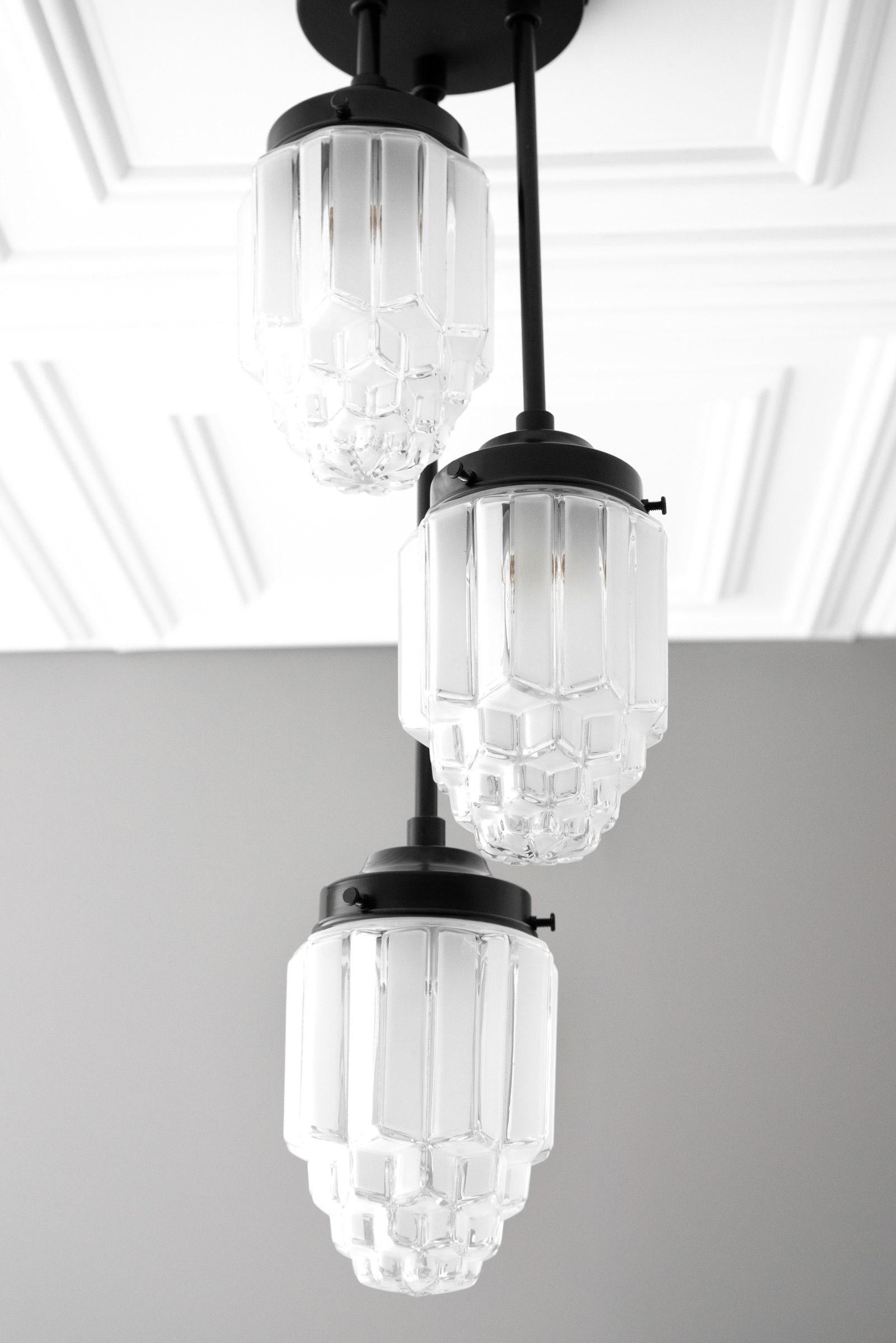 Tierlux Glass Pendant Light - Art Deco Globe Design