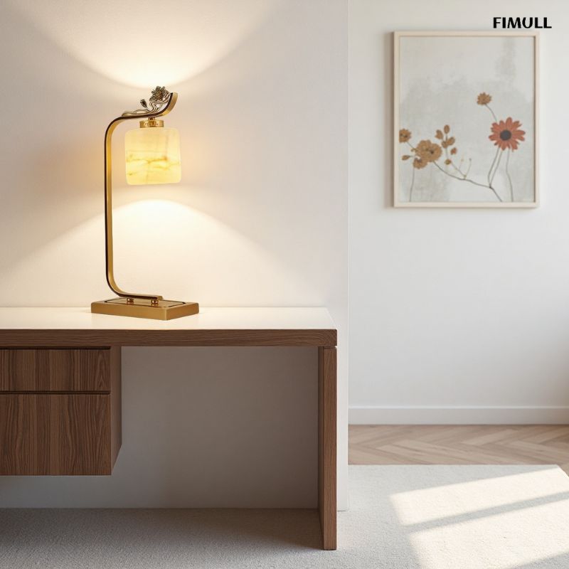 Moderner Eleganter Lotus aus Kupfer Tischlampe