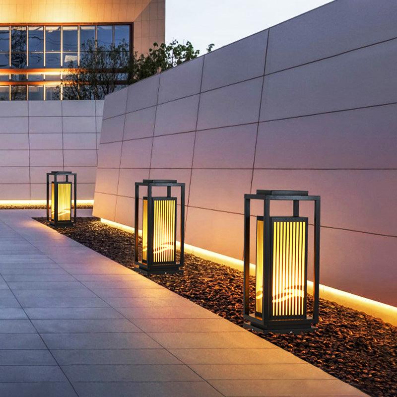 Quadratische Käfig-Gartenleuchte – Metall-Retro-Klassiker-Dekorlampe für den Außenbereich