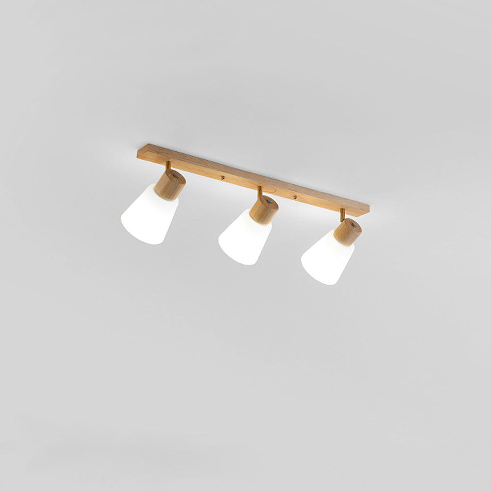 Wood Track Lighting - Modern Rotatable Minimalist Hallway Light