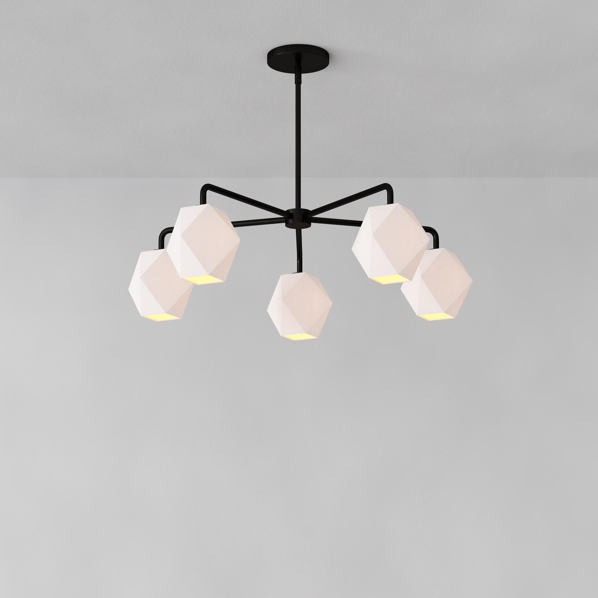Talvior Sculptural 5-Light Chandelier - Faceted Design, Modern Finishes - Illuminate Spaces