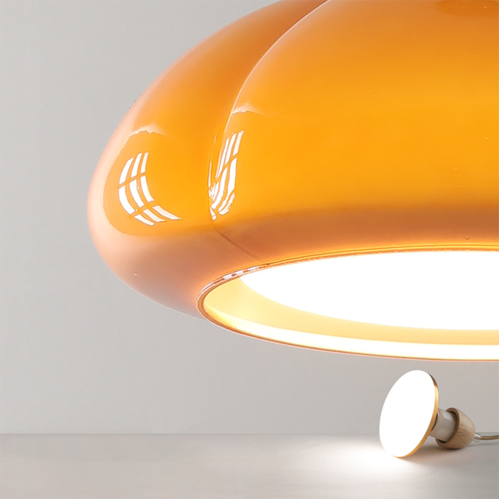 Retro Glass Pendant Light - Pumpkin Shape Lamp for Kitchen