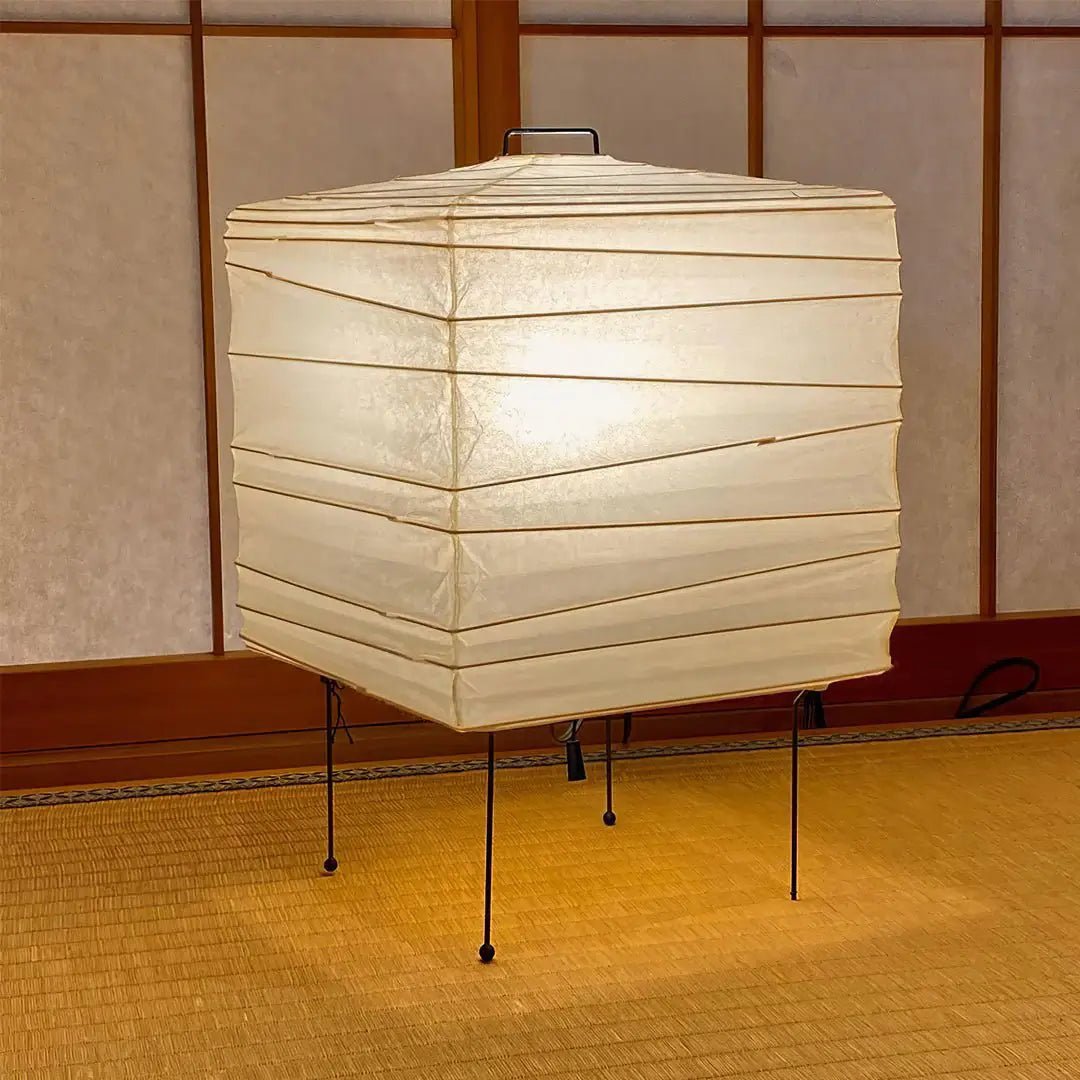 Minimalist Cube Table Lamp - Paper Lantern Inspired Lamp for Bedroom