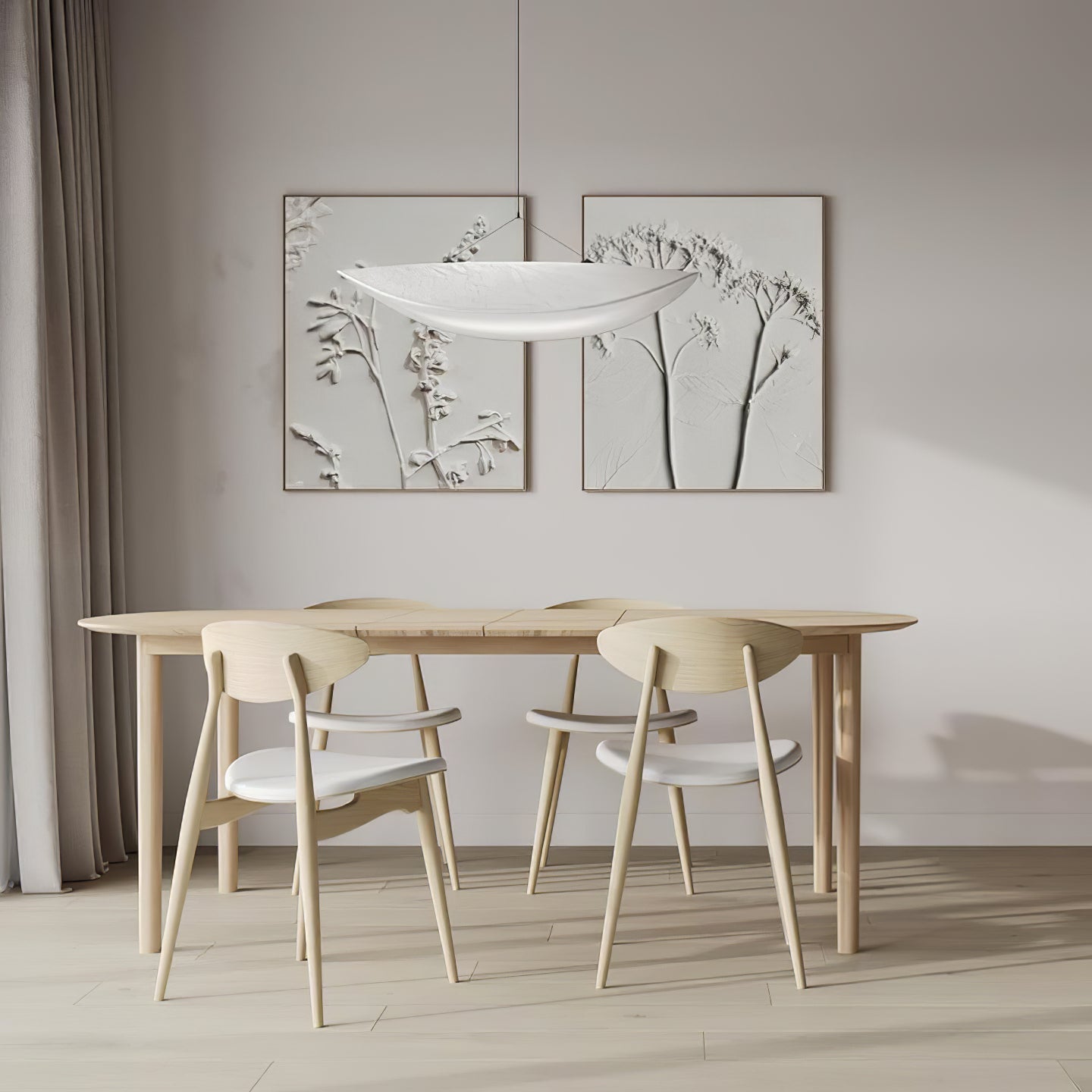 Cloudlike Mulberry Silk Plug-In Pendant Light
