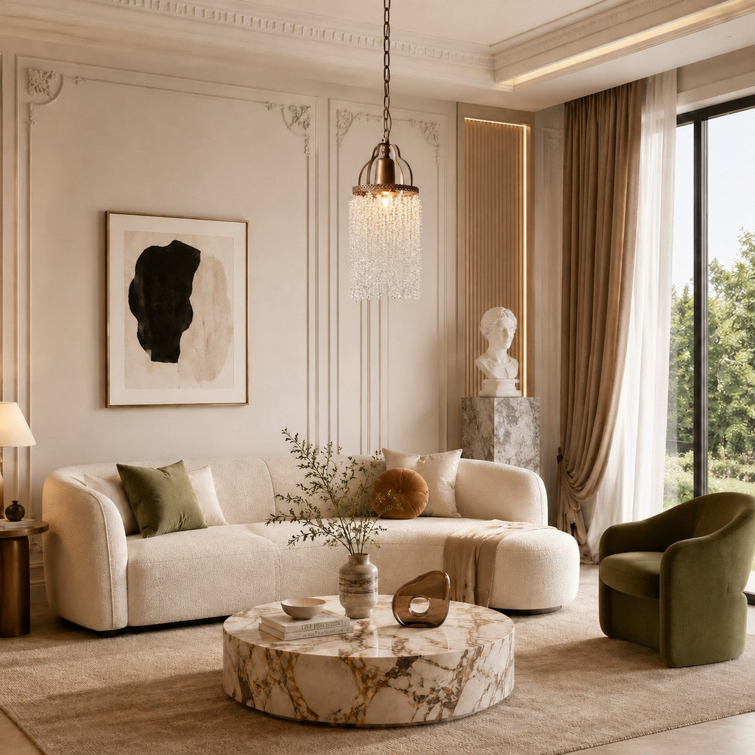 Vintage Crystal Fringe Pendant Chandelier