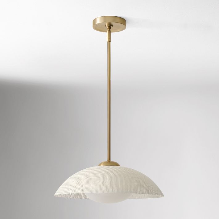 Elorina Pendant Light - Perforated Metal Shade, Champagne Bronze