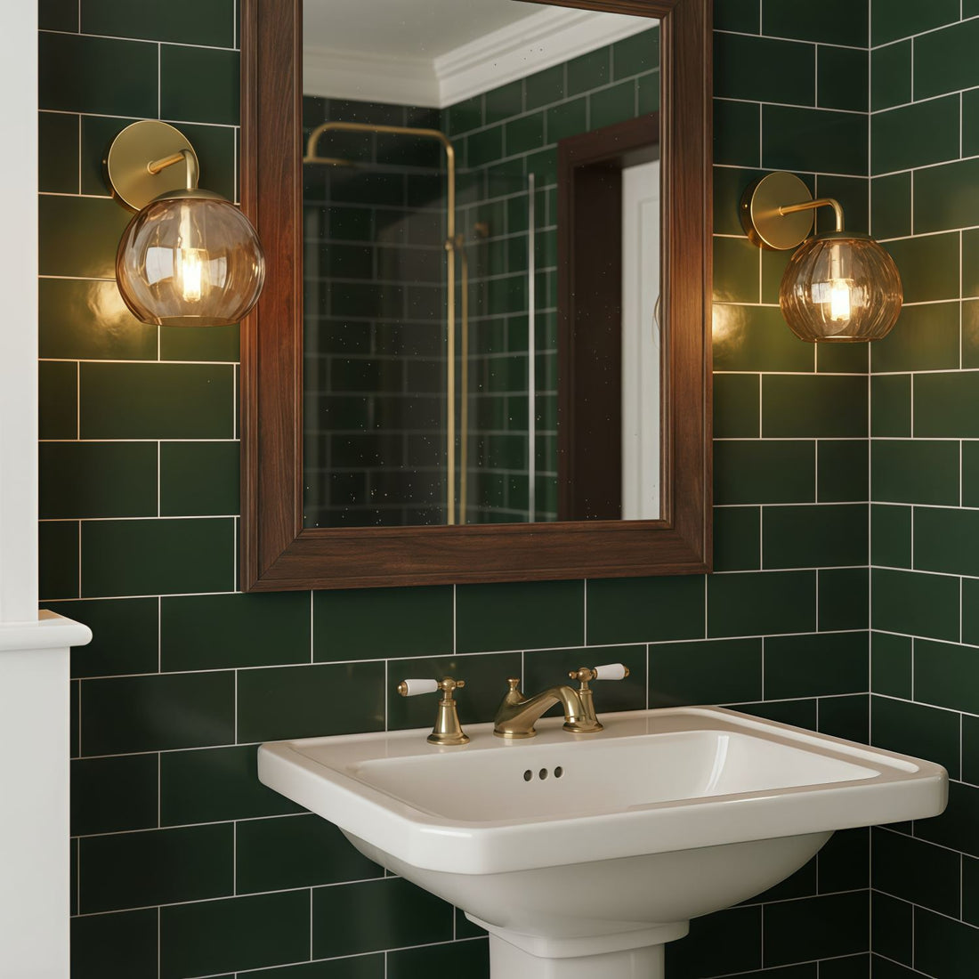 Tracian Brass Textured Glass Wall Lamp – Modern Classic Wall Sconce for Home Interiors & Corridors