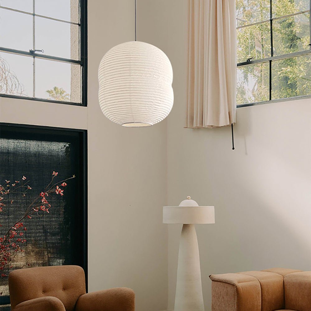 Washi-Papier-Mini-Pendelleuchte – Lampe im japanischen Stil für das Wohnzimmer