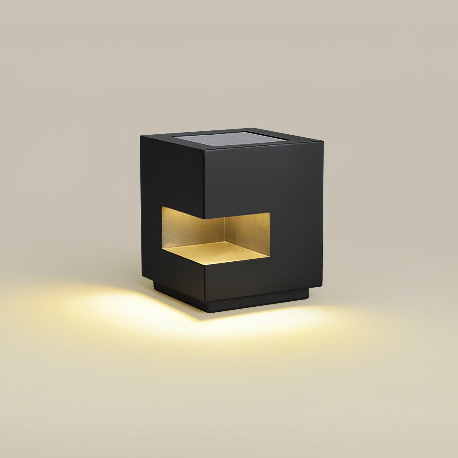 Cube Post Outdoor Light - Cube Outdoor Lamp Great for Courtyards