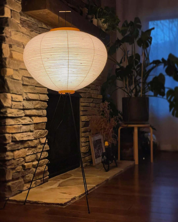 Reispapier-Stehlampe – Bambusrahmen, weiches Licht für das Wohnzimmer