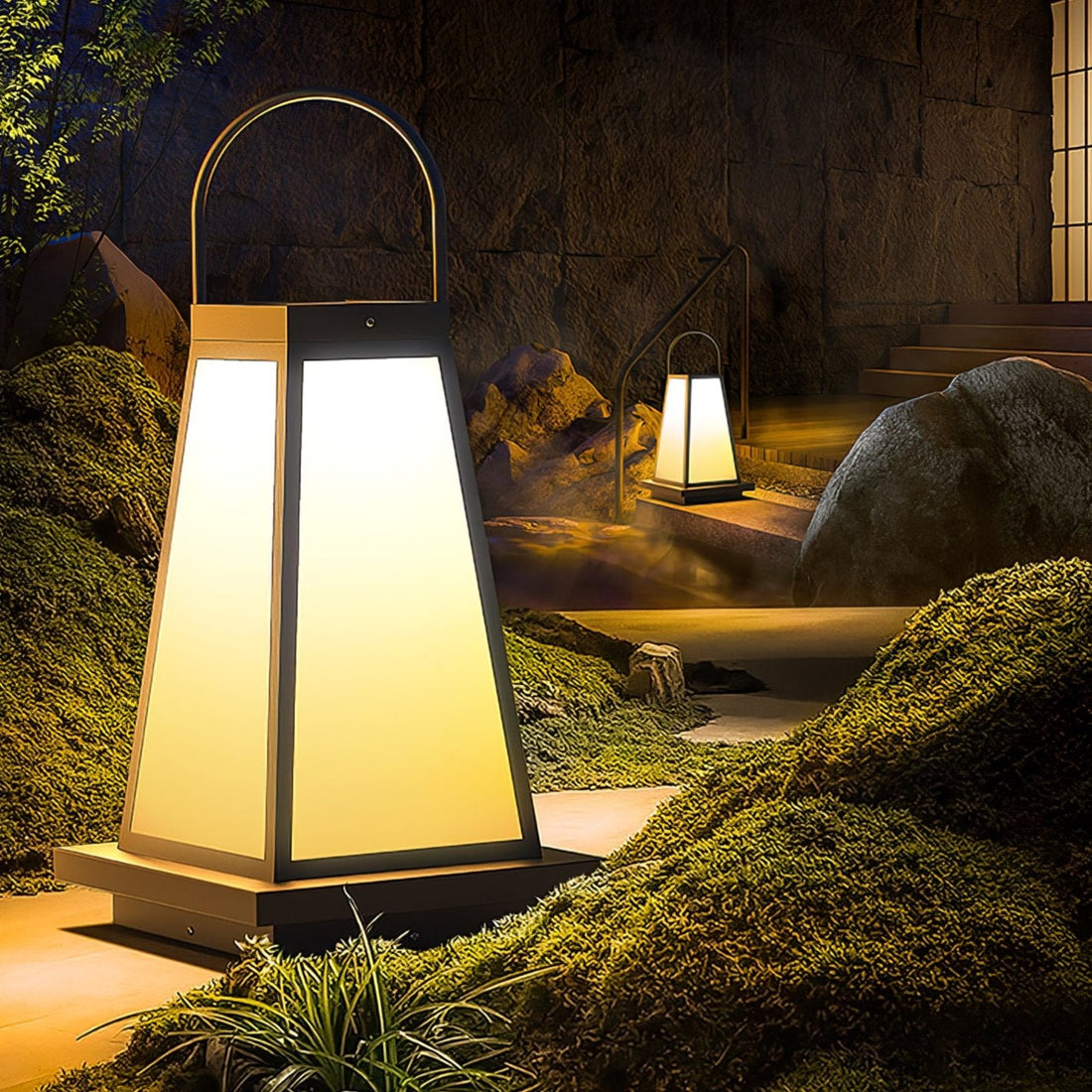 Tragbare Außenlampe – Gartenfertig – Dezente Anmut