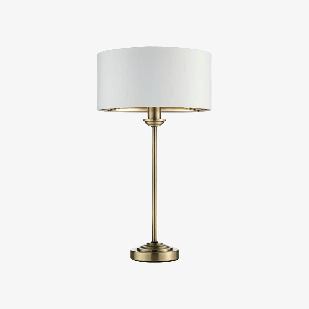 Tela 1‑Light and 3‑Light Table Lamp – Modern Linen & Metal for Bedside or Living Room
