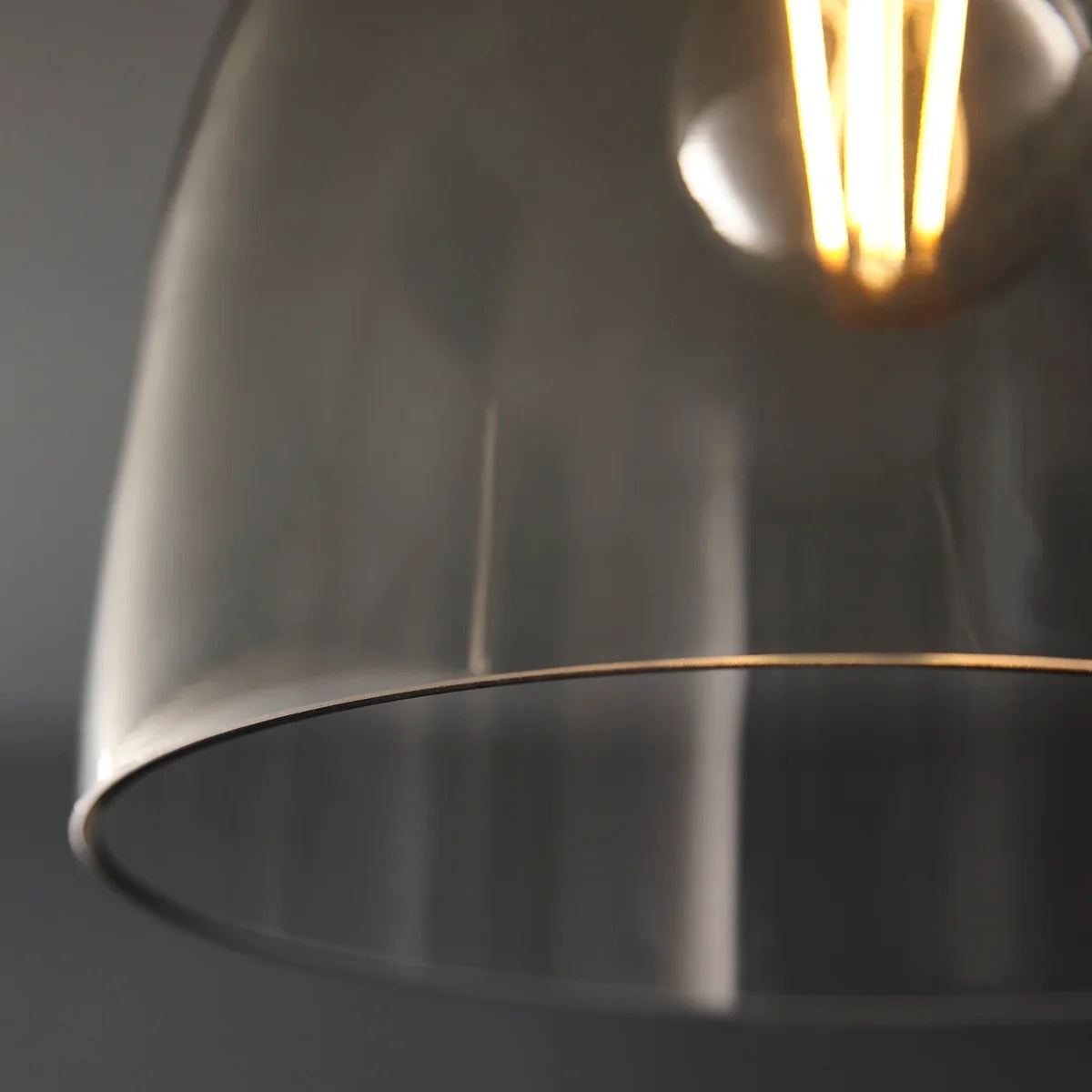 Ravion Knurled Chrome Ceiling Light Industrial Glass Shade - Living Room