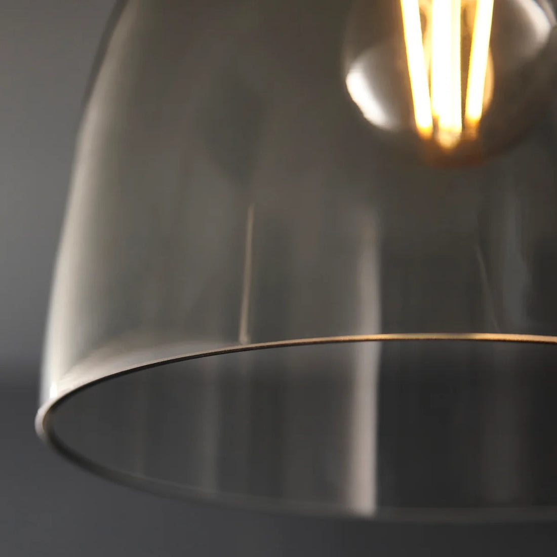 Ravion Knurled Chrome Ceiling Light Industrial Glass Shade - Living Room
