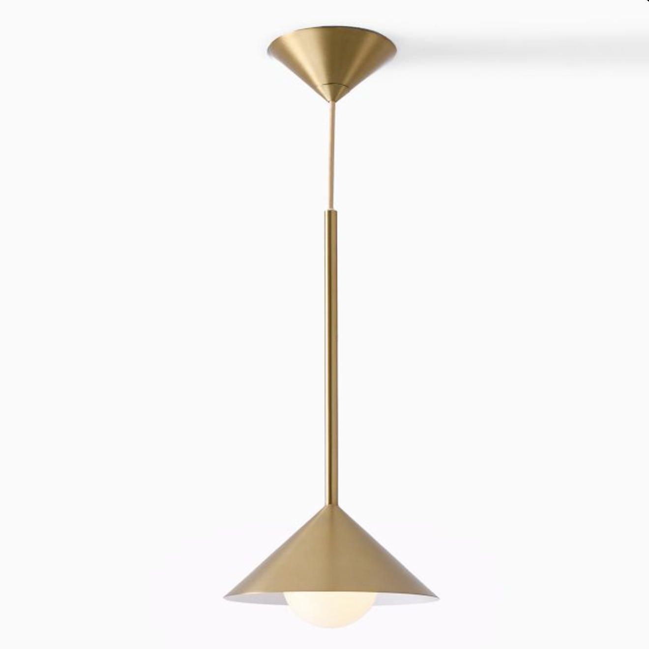 Brivana Cone Pendant Light - Mid-Century Adjustable Metal Kitchen Lamp