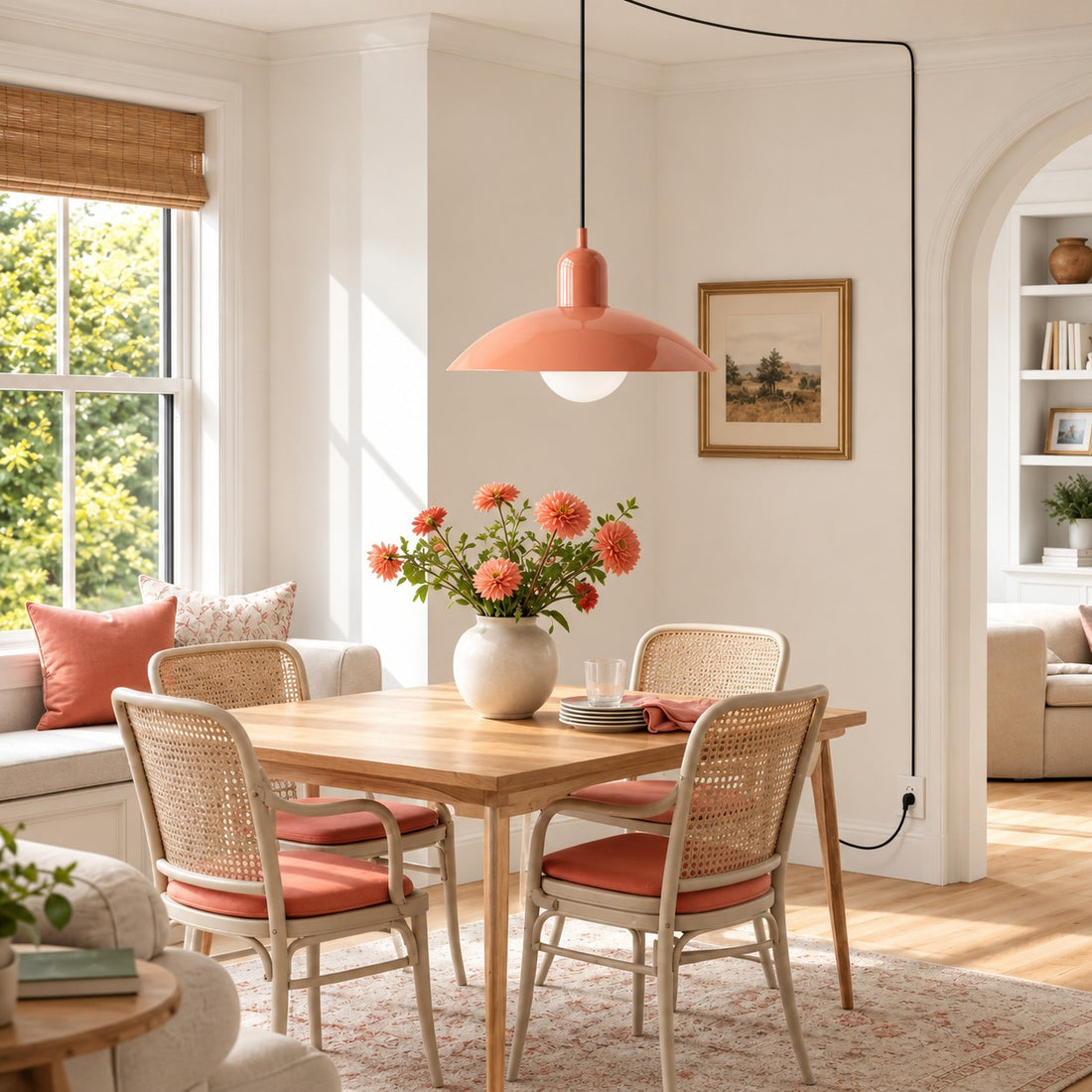 Pendelleuchte im Stil der Mid-Century-Bauhaus-Bewegung für das Esszimmer mit Stecker