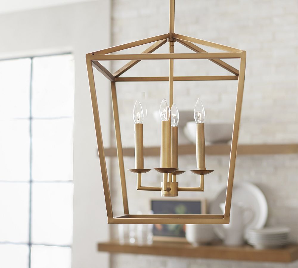 Rowan Brass Lantern Pendant Lamp - Modern Handcrafted Ceiling Fixture