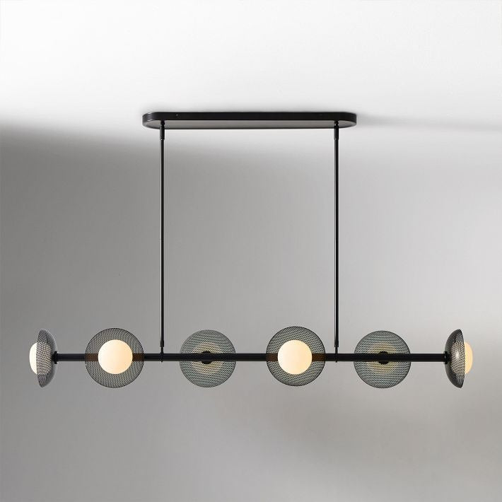 Elorina 6-Light Linear Chandelier - Modern Metal Light Fixture - Dining Room Lighting